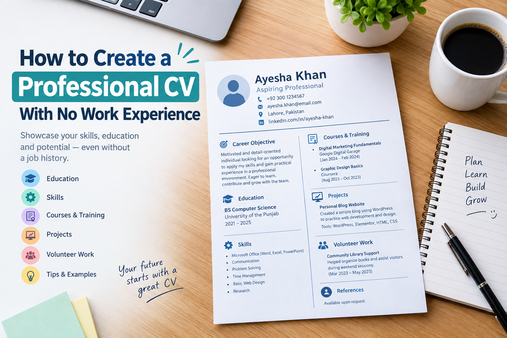 Professional CV guide for beginners with no work experience